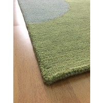 Handmade Wool Modern Silver/ Green 5x8 lt1454 Area Rug