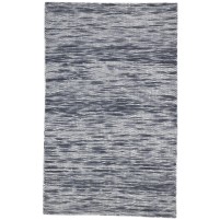 Modern Dhurrie Wool Black 5' x 8' Rug