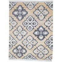 Modern Dhurrie Wool / Jute Beige 6' x 7' Rug