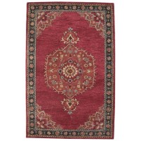 Traditional-Persian/Oriental Hand Tufted Wool Red 5' x 8' Rug