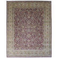 Traditional-Persian/Oriental Hand Knotted Wool Red 8' x 9' Rug
