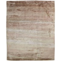 Modern Handloom Silk (Silkette) Brown 8' x 10' Rug