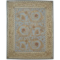 Traditional-Persian/Oriental Hand Tufted Wool Blue 8' x 10' Rug