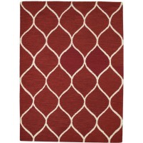 Modern Hand Tufted Wool Red 5' x 7' Rug