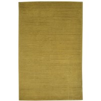 Modern Hand Knotted Wool Gold 5' x 8' Rug