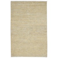 Modern Hand Knotted Wool / Jute Beige 3' x 5' Rug