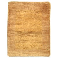 Modern Hand Knotted Jute Gold 2' x 3' Rug