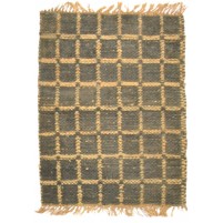 Modern Hand Woven Jute / Silk (Silkette) Charcoal 2' x 3' Rug