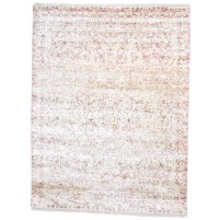 Modern Hand Knotted Silk Pink 8' x 10' Rug