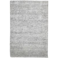 Modern Hand Knotted Wool / Silk (Silkette) Grey 4' x 6' Rug