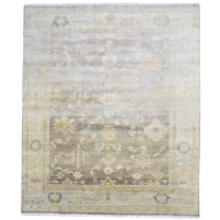 Traditional-Persian/Oriental Hand Knotted Wool Brown 8' x 10' Rug