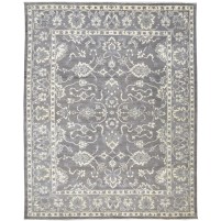 Traditional-Persian/Oriental Hand Knotted Wool Silk Blend Brown 8' x 10' Rug