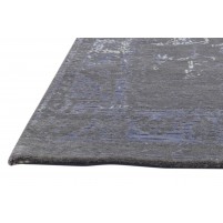 Modern Hand Knotted Wool / Silk Grey 4' x 6' Rug