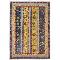 Traditional-Persian/Oriental Hand Knotted Wool Multi Color 6' x 9' Rug