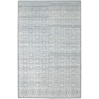 Modern Hand Knotted Wool Silk Blend Blue 5' x 8' Rug