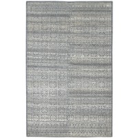 Modern Hand Knotted Wool Silk Blend Charcoal 5' x 8' Rug