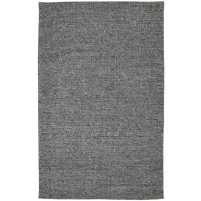 Modern Hand Woven Wool Charcoal 5' x 8' Rug