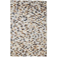 Modern Hand Woven Leather Brown 5' x 8' Rug