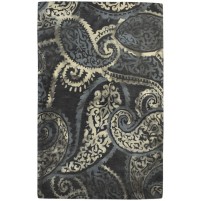 Modern Hand Tufted Wool Black 5' x 8' Rug