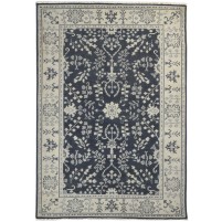 Traditional-Persian/Oriental Hand Knotted Wool Black 5' x 7' Rug