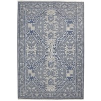 Traditional-Persian/Oriental Hand Knotted Wool Grey 6' x 9' Rug