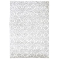 Modern Hand Knotted Wool / Silk (Silkette) Grey 6' x 9' Rug