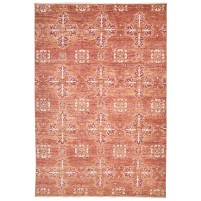 Modern Hand Knotted Wool orange 6' x 9' Rug