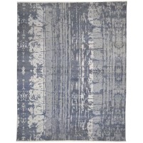 Modern Hand Knotted Wool Charcoal 10' x 12' Rug