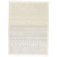 Modern Hand Knotted Wool Beige 2' x 3' Rug