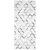 Modern Hand Woven Leather / Cotton Grey 3' x 6' Rug