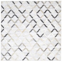 Modern Hand Woven Leather / Cotton Grey 4' x 4' Rug