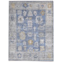 Traditional-Persian/Oriental Hand Knotted Wool Blue 8' x 10' Rug