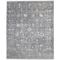 Traditional-Persian/Oriental Hand Knotted Wool Grey 8' x 10' Rug