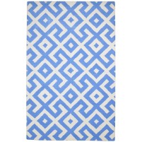 Modern Hand Tufted Wool Blue 5' x 8' Rug