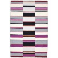 Modern Hand Tufted Wool Purple 5' x 8' Rug