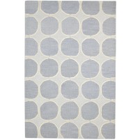 Modern Hand Tufted Wool Grey 5' x 8' Rug