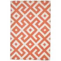 Modern Hand Tufted Wool Orange 4' x 6' Rug