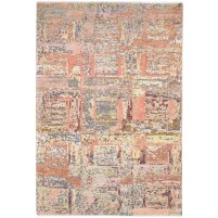 Modern Hand Knotted Wool Rust 6' x 9' Rug