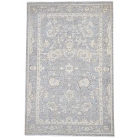 Traditional-Persian/Oriental Hand Knotted Wool Grey 6' x 9' Rug