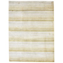 Modern Hand Knotted Wool / Linen Sand 6' x 8' Rug