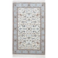 Traditional-Persian/Oriental Hand Knotted Wool Ivory 5' x 8' Rug