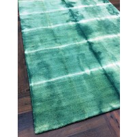 Handmade Woolen Shibori Green Area Rug t-008 5x8