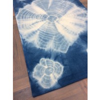 Handmade Woolen Shibori Blue Area Rug t-546 5x8