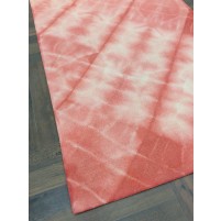 Handmade Woolen Shibori Pink / red Area Rug t-729 5x8