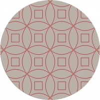 Tanesha TS3002 Brown/Red 6' Round Rug