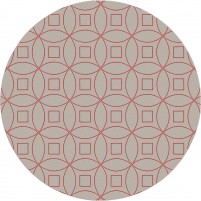 Tanesha TS3002 Brown/Red 9' Round Rug