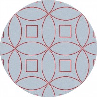 Tanesha TS3002 Grey/Red 4' Round Rug