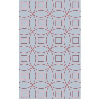 Tanesha TS3002 Grey/Red 5x8 Rug