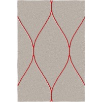 George TS3005 Brown / Red Wool Hand-Tufted Rug - Rectangle 2' x 3'