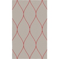 George TS3005 Brown / Red Wool Hand-Tufted Rug - Rectangle 3' x 5'